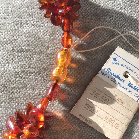 NWT Authentic Russian Baltic Amber Statement Necklace - 39g - 18" - Picture 5 of 11